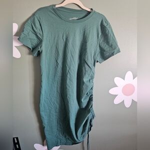 Universal Thread Ruched Side Green T-Shirt Dress